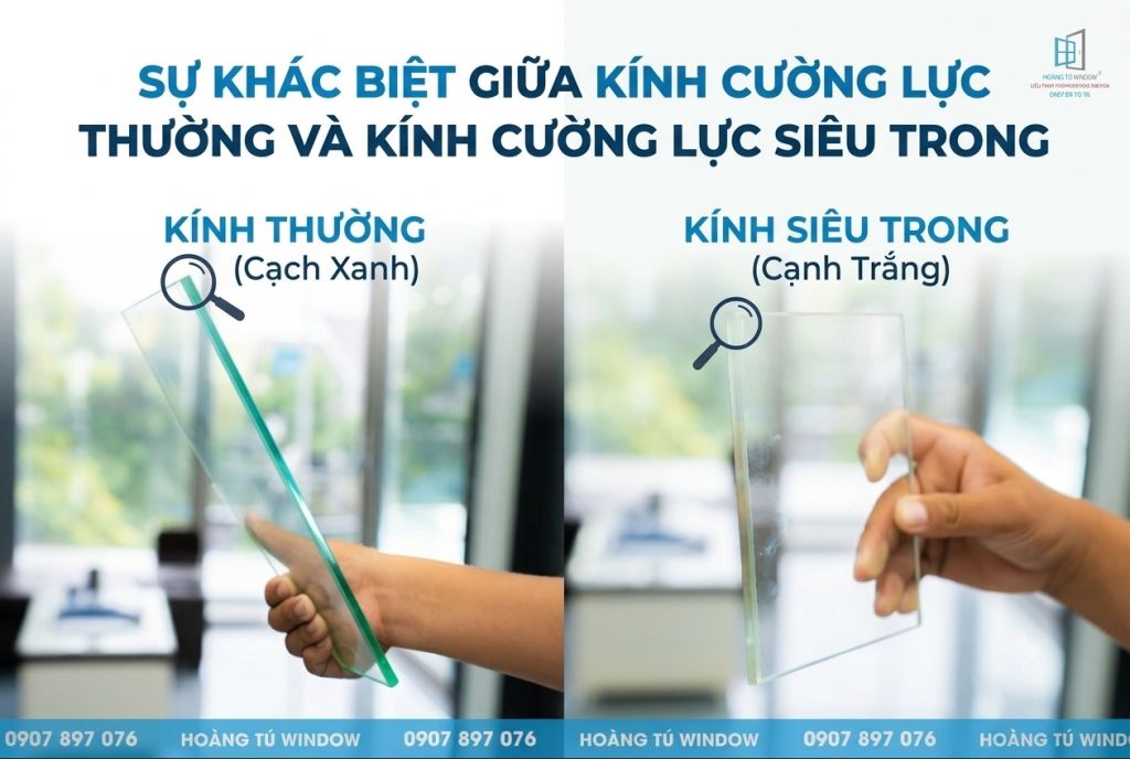 CÁCH PHÂN BIỆT KÍNH CƯỜNG LỰC THÔNG THƯỜNG VÀ KÍNH CƯỜNG LỰC SIÊU TRONG
